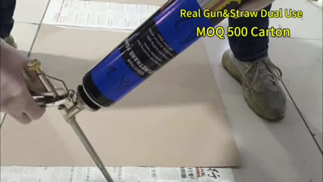 Real Gun & Straw Dual Use Pu Foam Good Hardness Closed Cell Spray Polyurethane foam #pufoam #foam