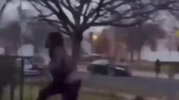 Intense street fight