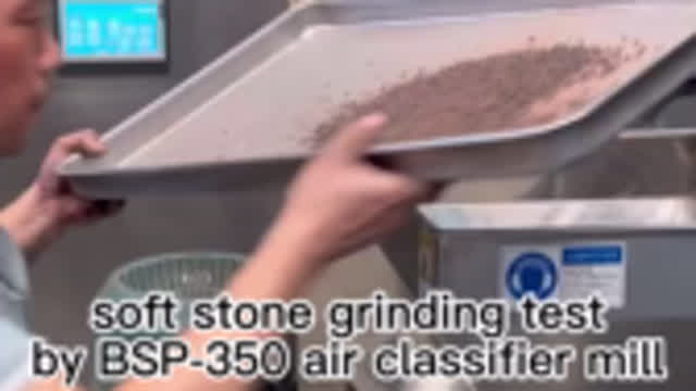 Soft stone grinding test by BSP-350 air classifier mill