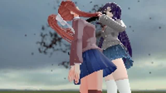 Yuri Jabbing Monika - 10 minutes