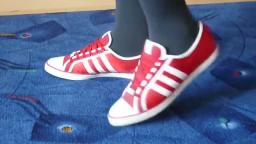 Jana shows her Adidas Nizza shiny red, white