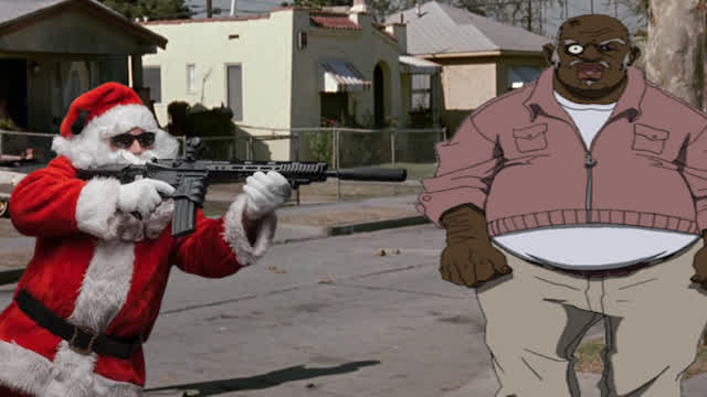 Santa kills two niggers in da hood!