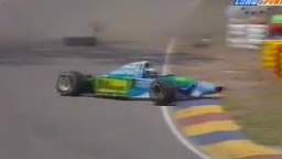 Adrian Zamora crashes his Benetton B194 on his birthday