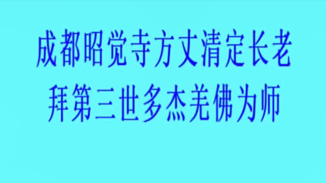 录像：成都昭觉寺方丈清定长老拜南无第三世多杰羌佛为师