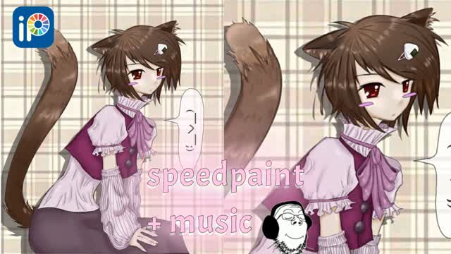 speedpaint - neko girl oc / moe art style (nightcore, breakcore)