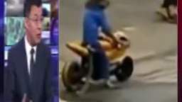 Monkey Rides the Motorcycle On the News