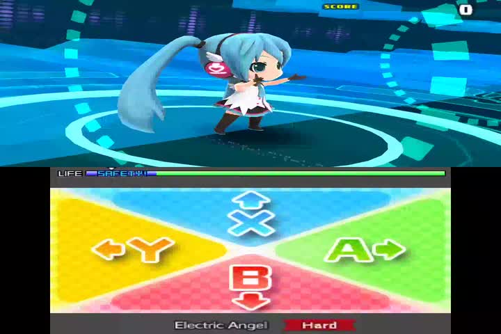 Shamiko totally sucking at electric angel on hard mode in Mirai DX (in low quality)