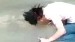 skinheads beating ugly emo faggot