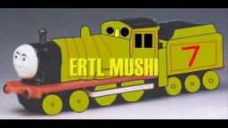 Tamlin, Charlie the Rainbow Brake Van, Michael, Albert, and Mushi in Thomas Merchandise Art