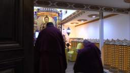 Wangzha Shangzun Chants Sutras at the Holy Miracles Temple to Bless Buddhists Who Made Lamp Offering