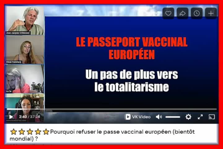 Au mois de septembre 2025 , ils veulent nous imposer le passeport vaccinal européen, je vous montre