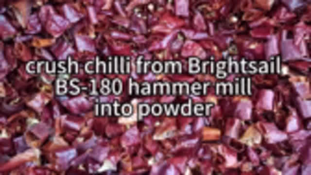 BS-180 crush chilli into powder from Brightsail hammer mill