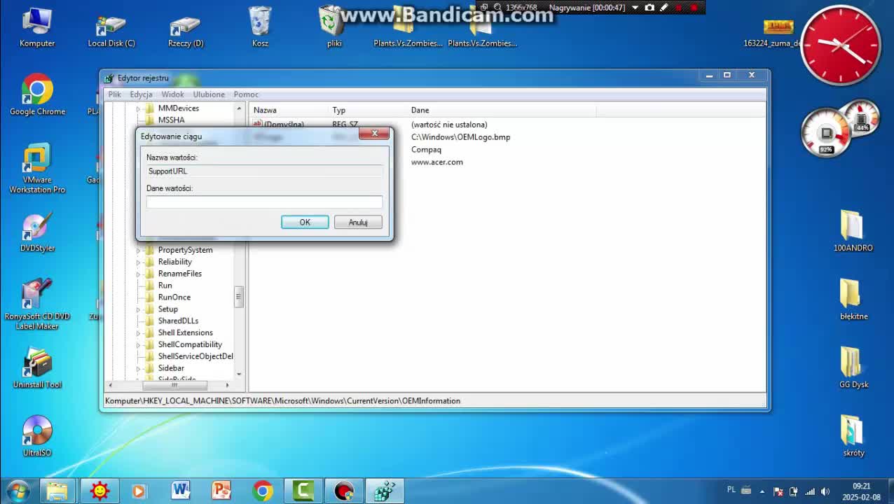 Jak zmienić informacje OEM w Windows 7 Bez Windows Loader By Daz