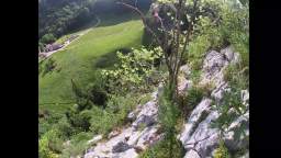 Schlüsselstelle der Kletterroute am Barmstein