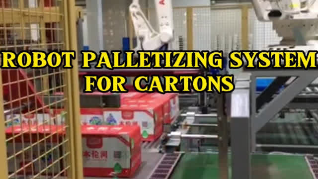 Robot palletizing system for cartons #pack#robot#foryou#palletizer#cartonpack