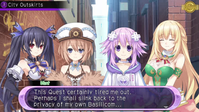 Hyperdimension Neptunia U Action Unleashed - Ch.2 Quest Cutscene - Volcanic Liquid - City Outskirts