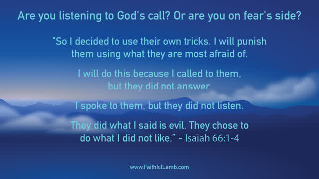 1 MINUTE FOR GOD. Are you listening to God's call? (SCRIPTURE)